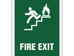 FIRE EXIT STAIRWAY LEFT SIGN